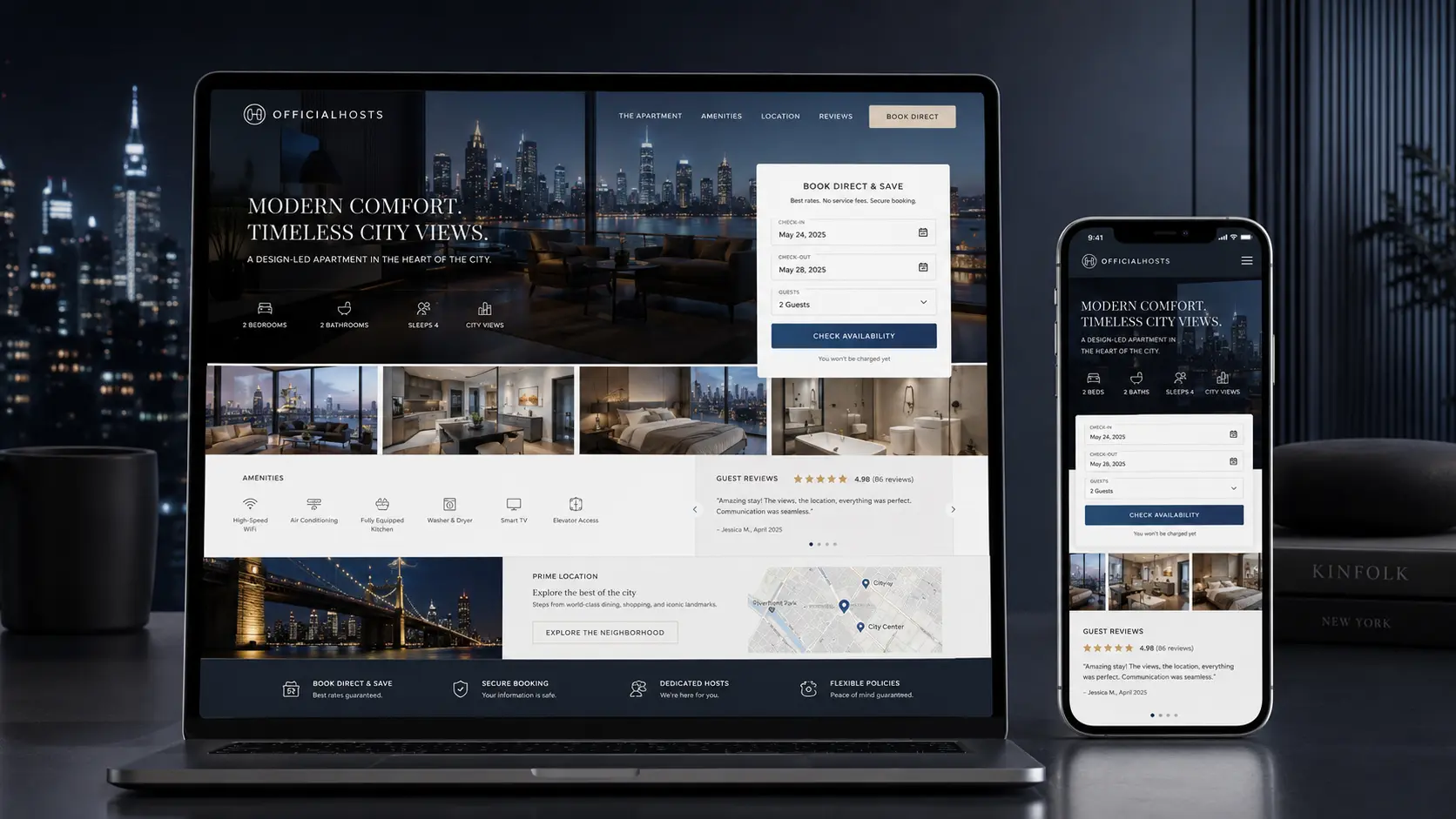 Example vacation rental website