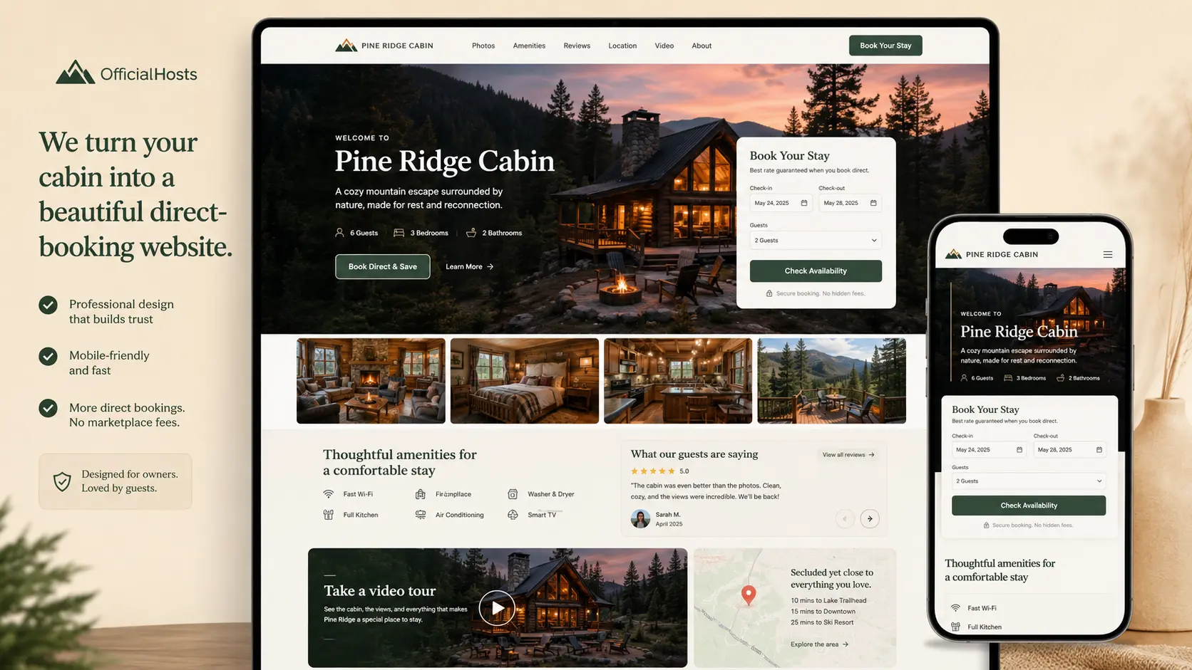 Example vacation rental website