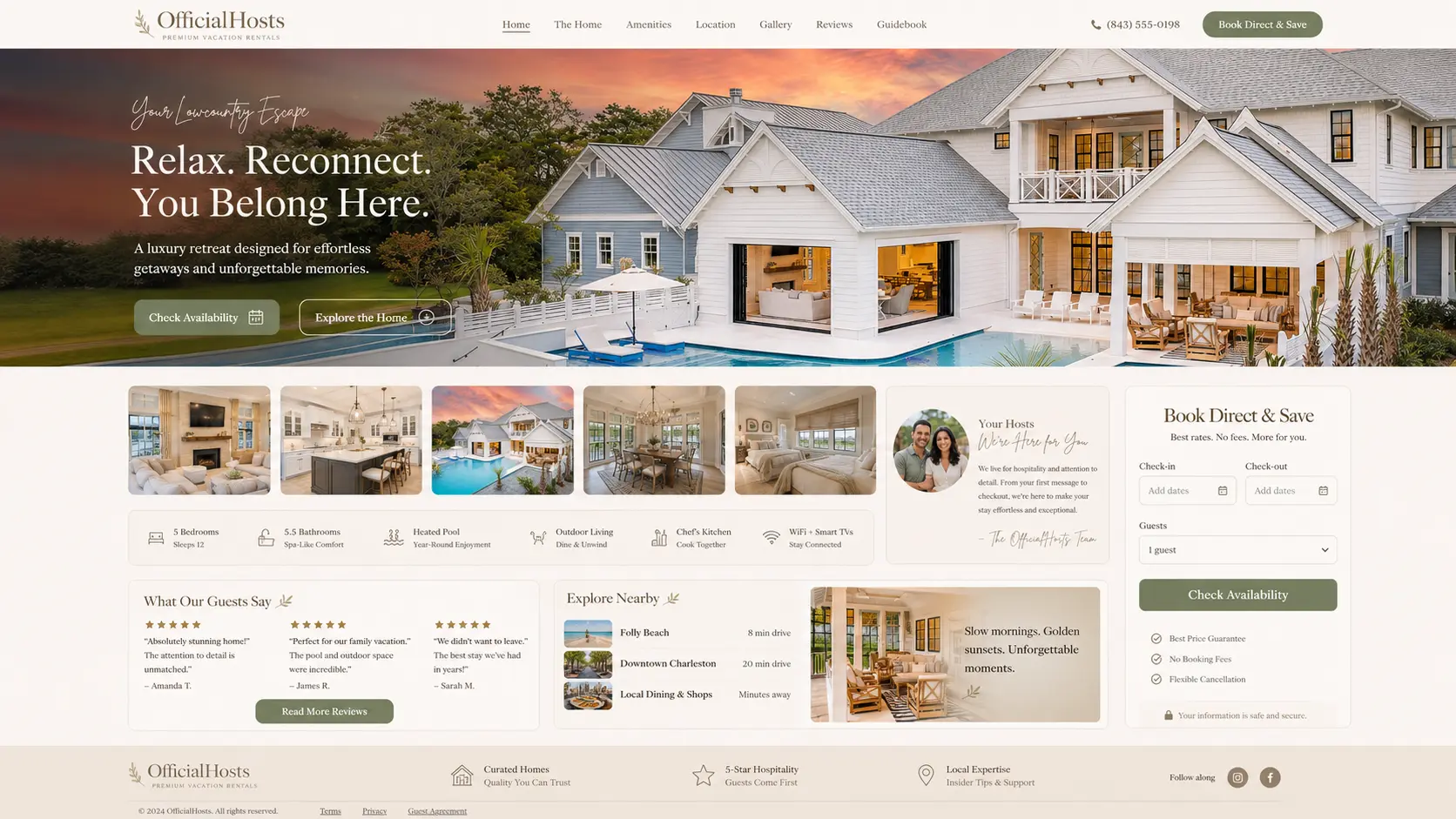 Example vacation rental website