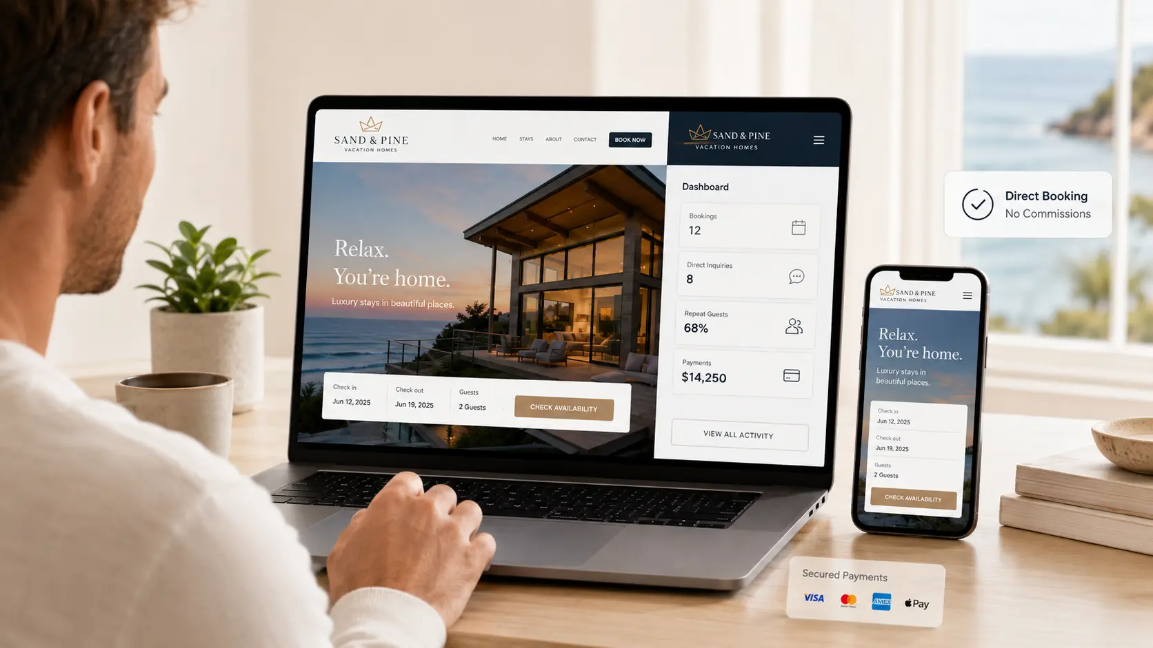 OfficialHosts direct booking vacation rental website